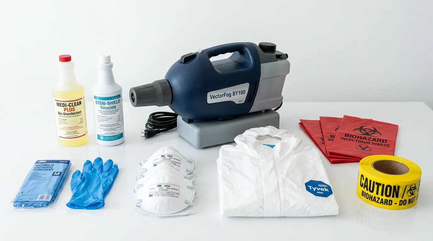 Professional biohazard remediation crew working in Ronkonkoma